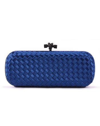 Bottega Veneta Intrecciato Larger Clutch Dark Blue